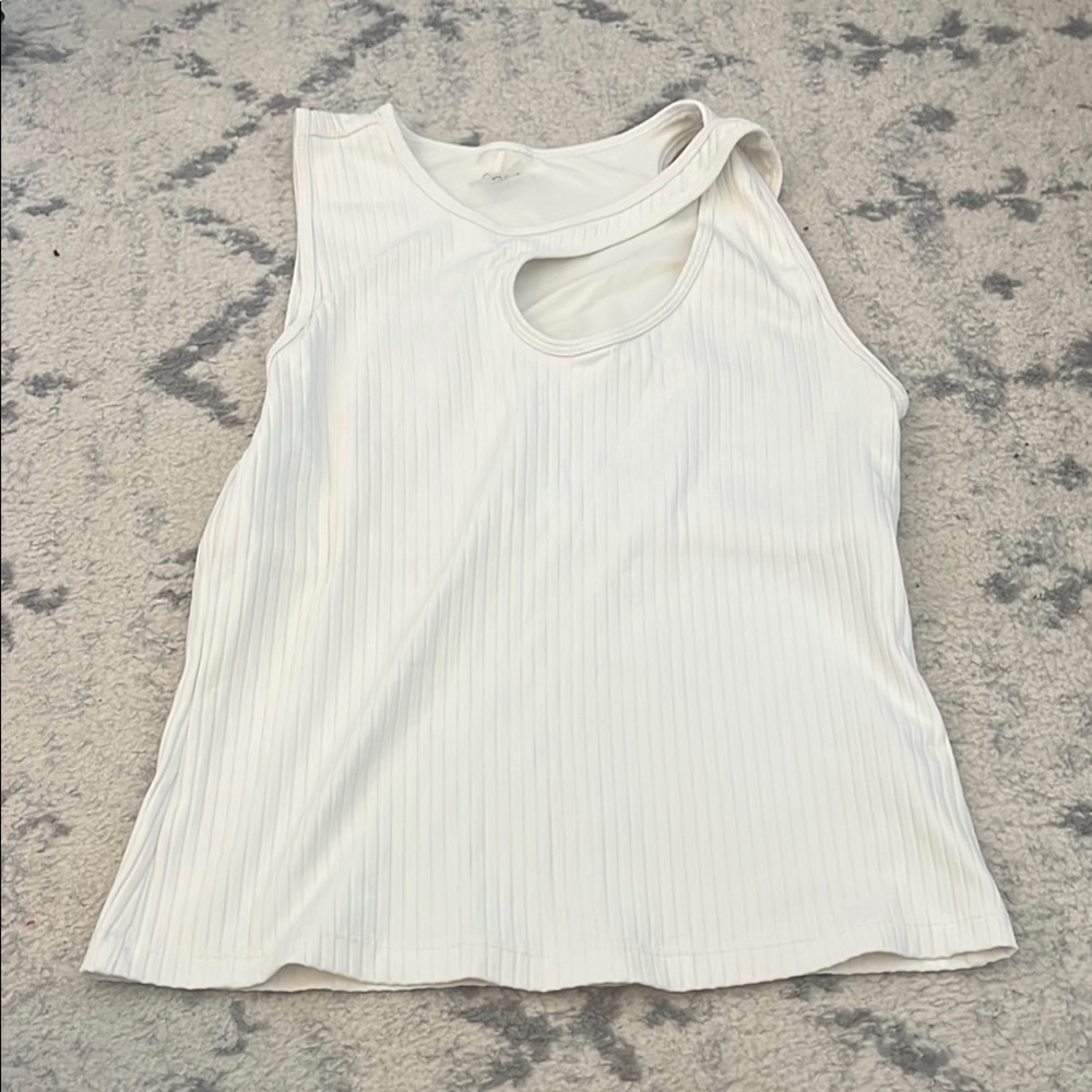 CALIA by Carrie Underwood White Ribbed Tank Top 🧺